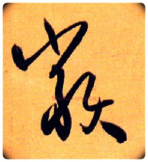 类毛笔草书写法,摘自唐孙过庭书谱