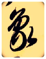 象毛笔草书写法,摘自隋智永真草千字文