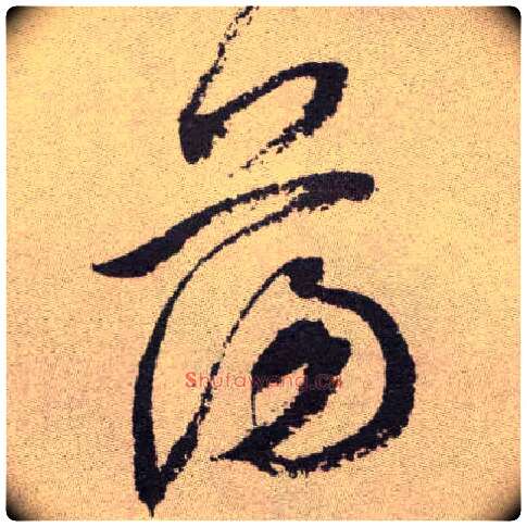 荡毛笔草书写法,摘自明祝允明行草牡丹赋卷