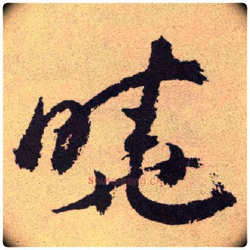 晓毛笔草书写法,摘自明祝允明行草牡丹赋卷