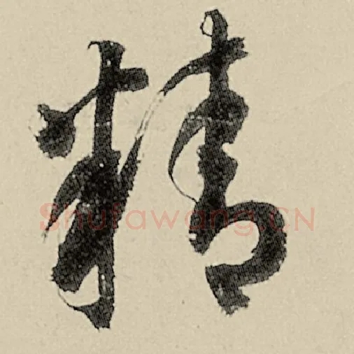 智永毛笔草书精字的写法,摘自智永书法作品千字文