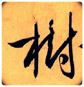 树毛笔草书写法,摘自唐孙过庭书谱